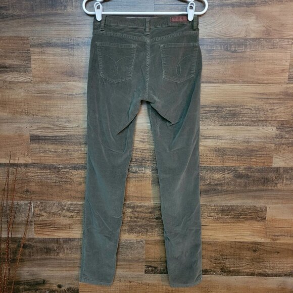 Calvin Klein Jeans Size 6 Corduroy Ultimate Skinny Olive Green Low Rise - Picture 2 of 11
